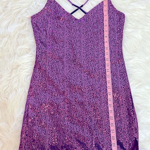 Betsey Johnson Plum Sequin Dress NWT Size 8 - Picture 13 of 17